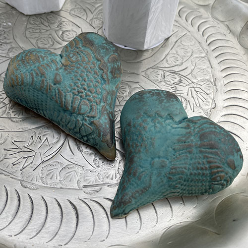 Timmervikens keramik hjärta dekorationer